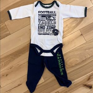 Official Infant Seahawks Onesie with Footie Pants